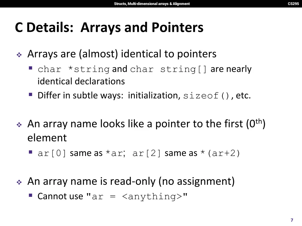 structs multi dimensional arrays alignment 5