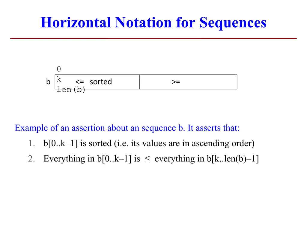 horizontal notation for sequences