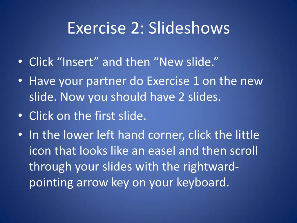 exercise 2 slideshows