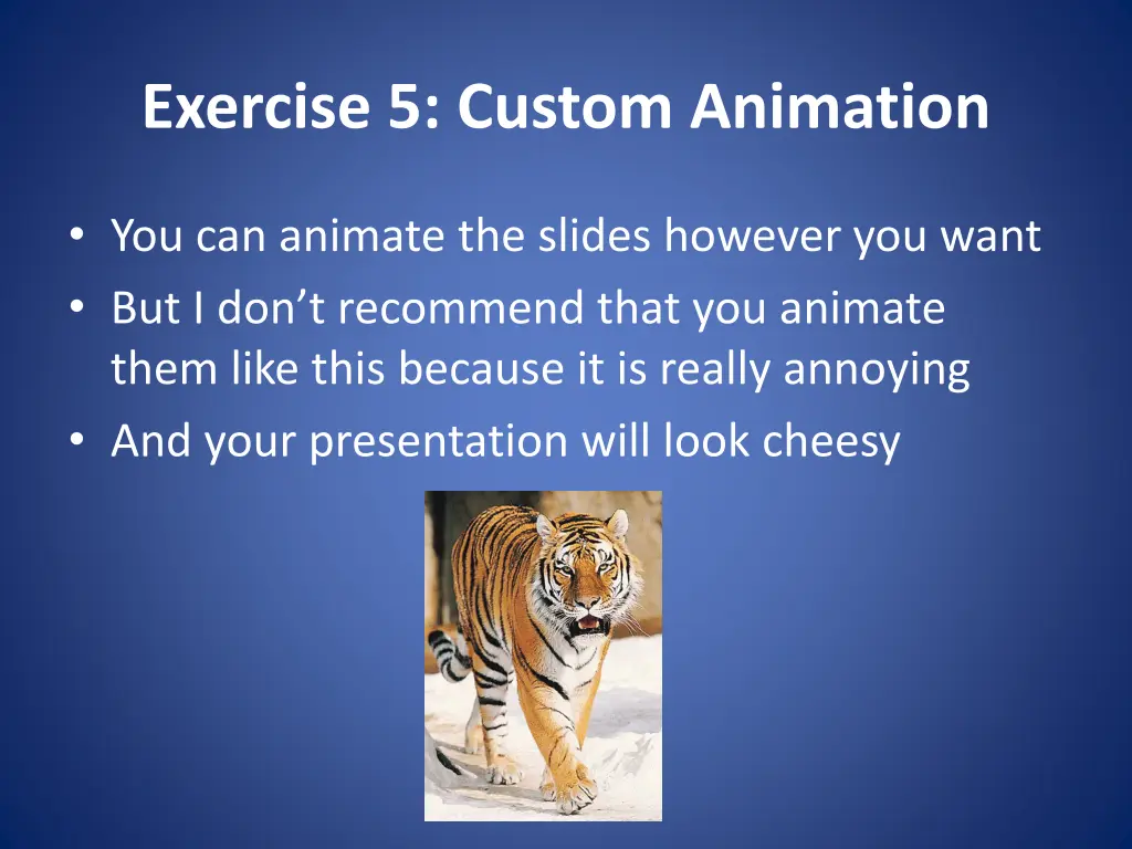 exercise 5 custom animation 1