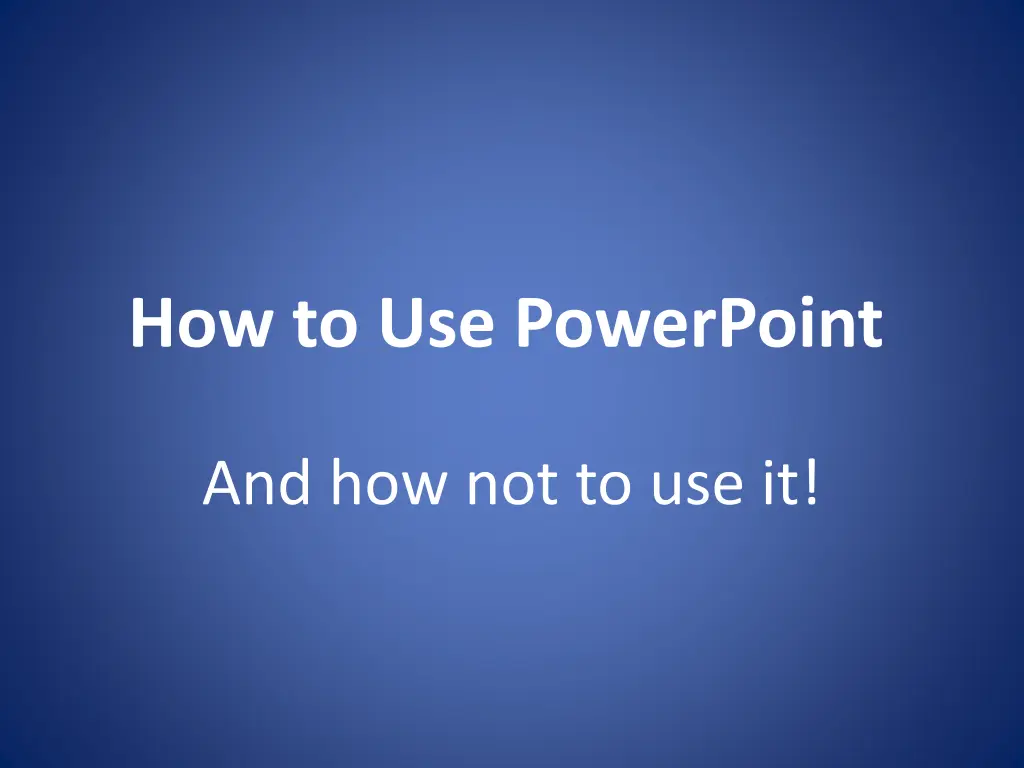 how to use powerpoint