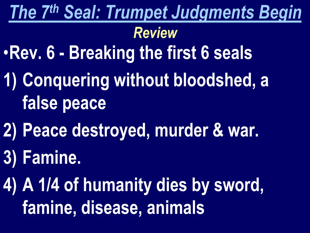 the 7 th seal trumpet judgments begin review 1