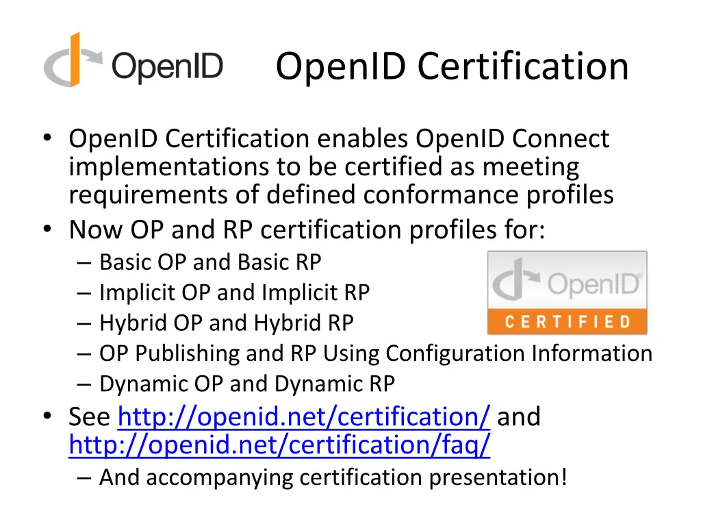 openid certification