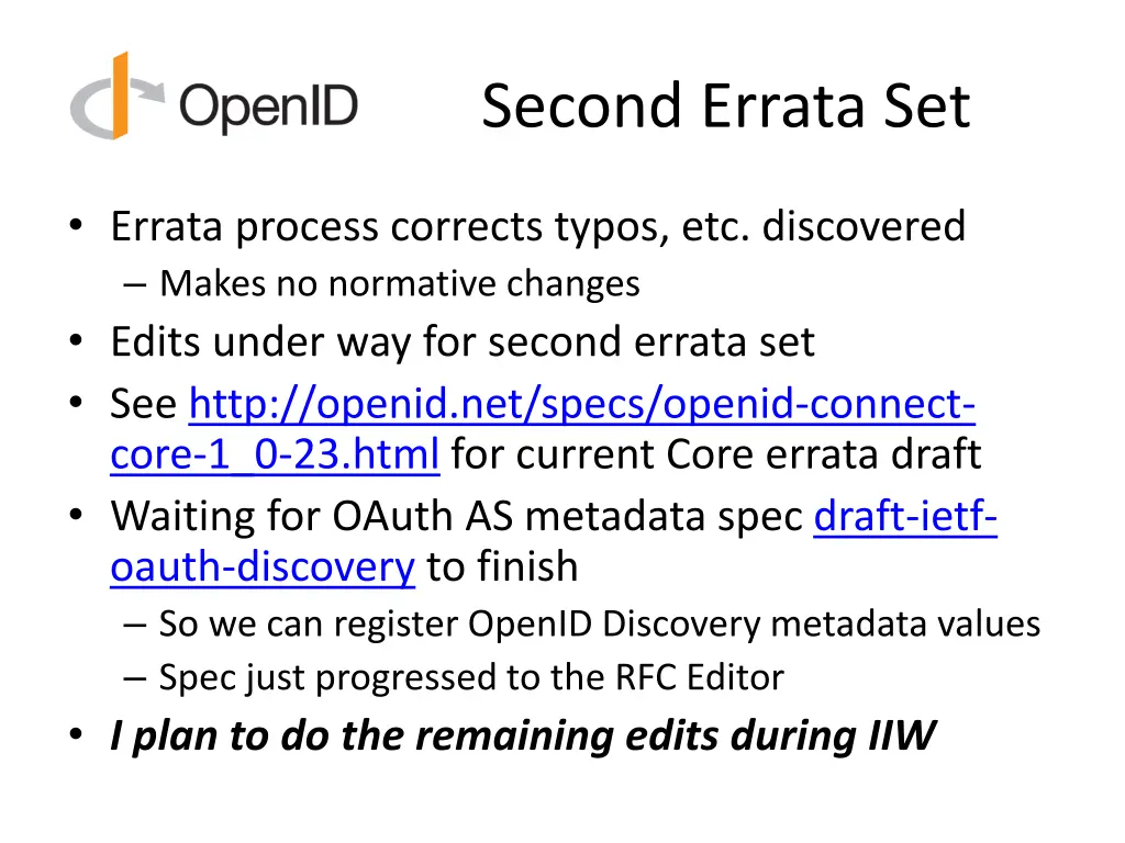 second errata set