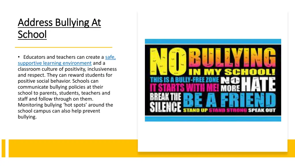 address bullying at address bullying at school