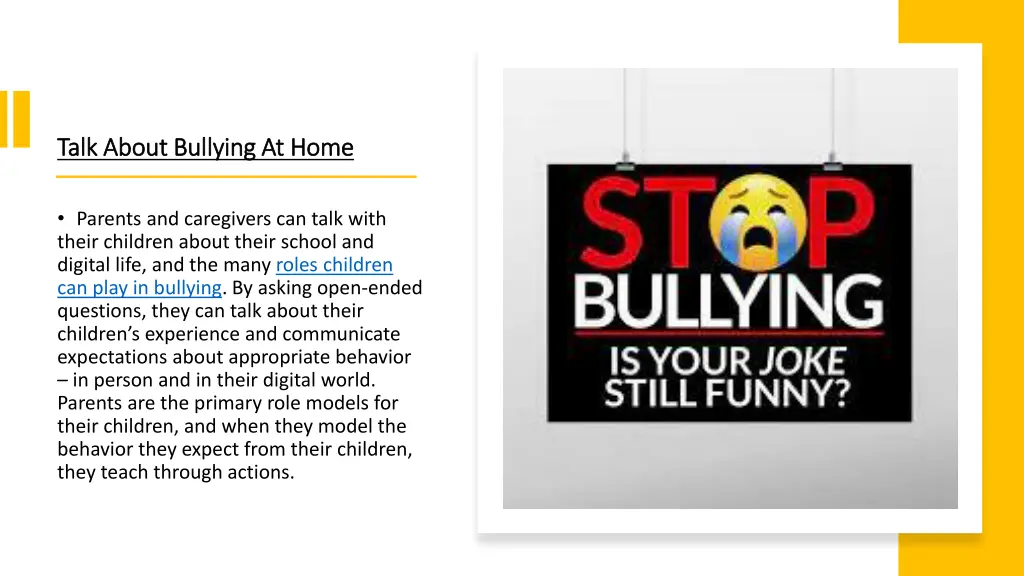 talk about bullying at home talk about bullying