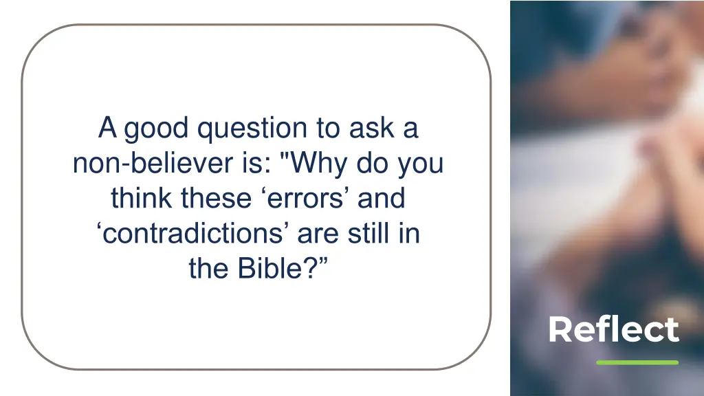 a good question to ask a non believer