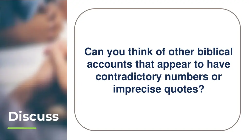 can you think of other biblical accounts that