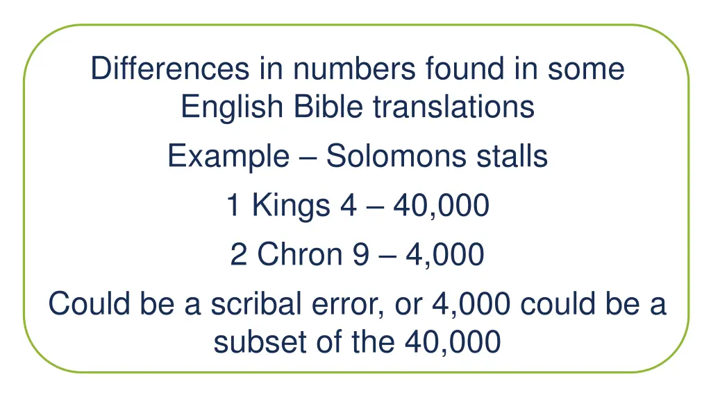 differences in numbers found in some english