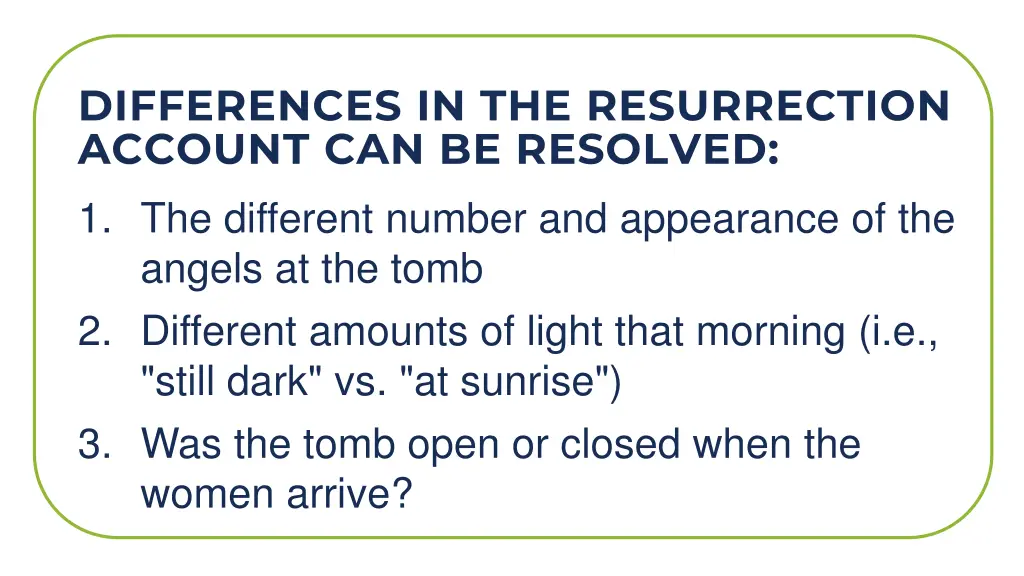 differences in the resurrection account