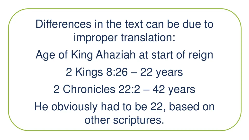 differences in the text can be due to improper