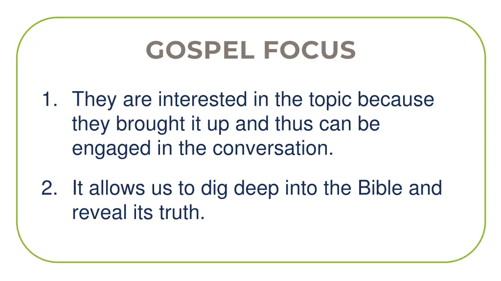 gospel focus 1