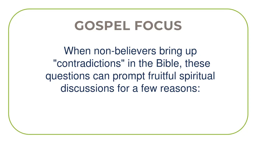 gospel focus