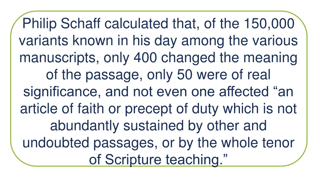 philip schaff calculated that