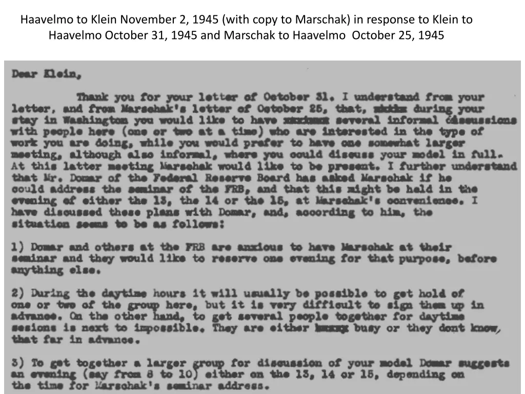 haavelmo to klein november 2 1945 with copy