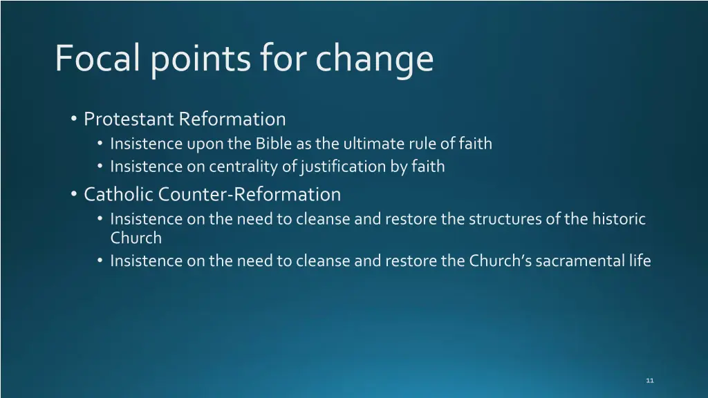 focal points for change