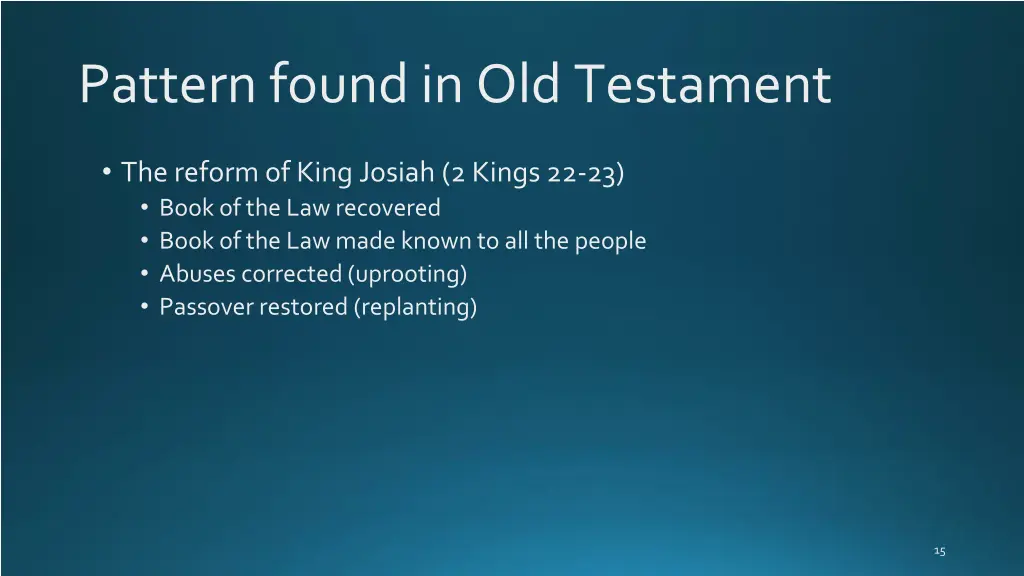 pattern found in old testament