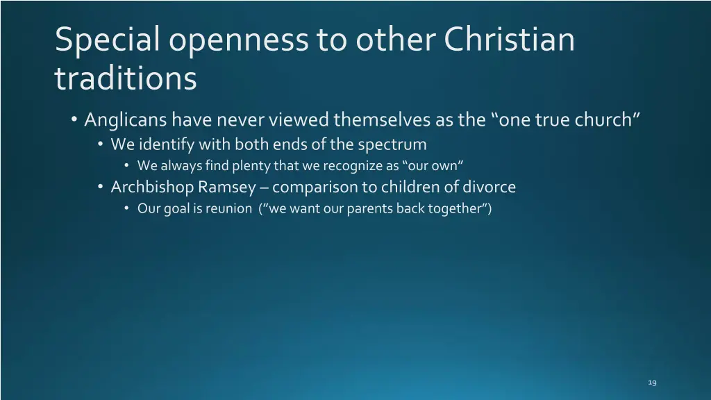 special openness to other christian traditions 1