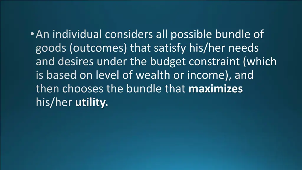 an individual considers all possible bundle