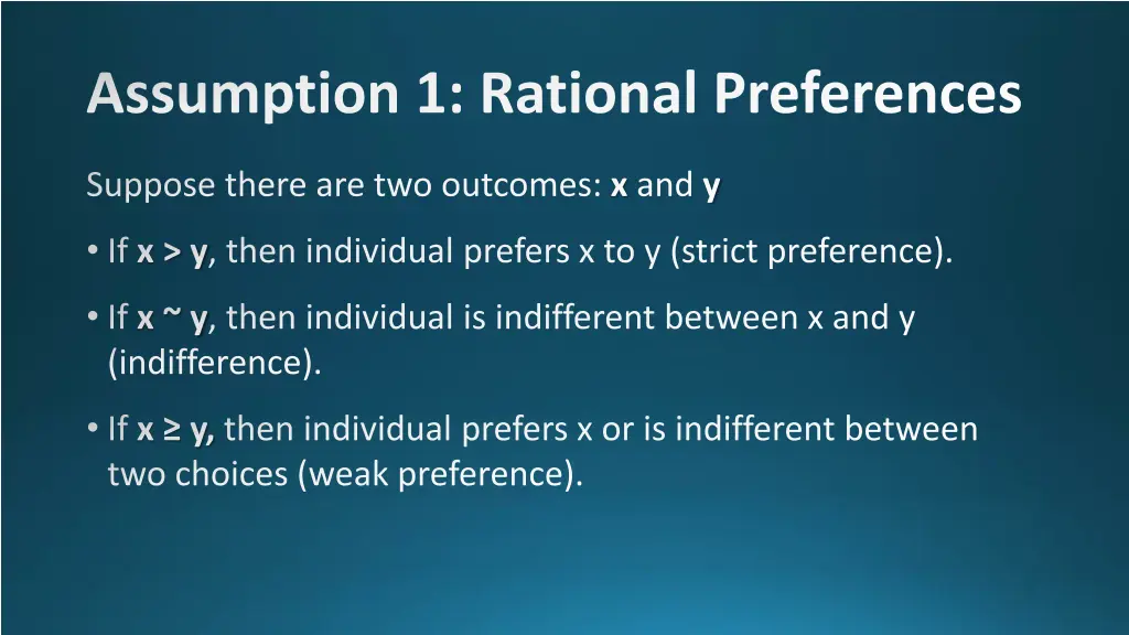 assumption 1 rational preferences