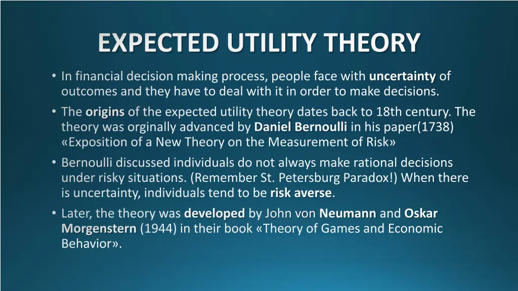 expected utility theory