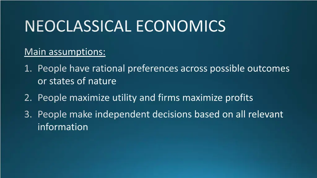 neoclassical economics