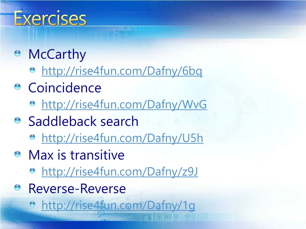 exercises