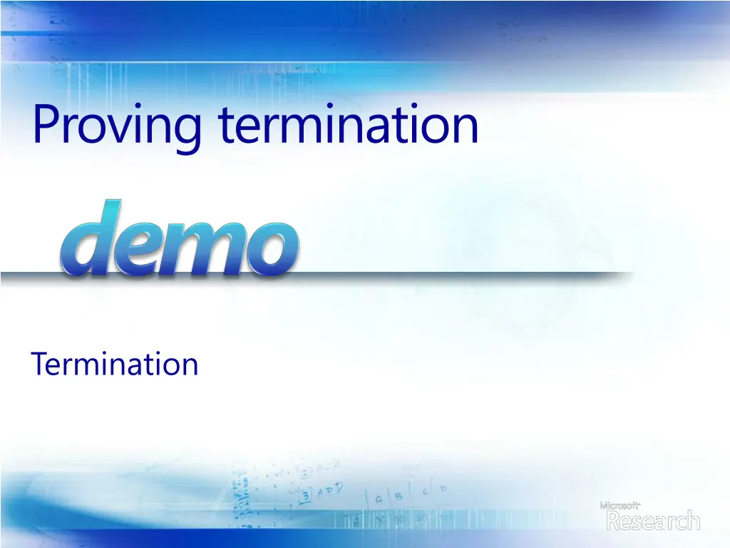 proving termination