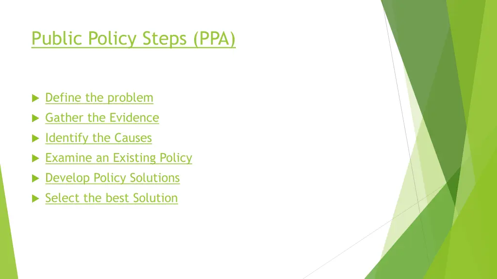 public policy steps ppa