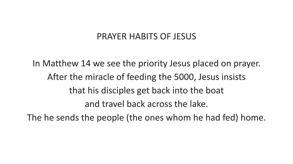 prayer habits of jesus