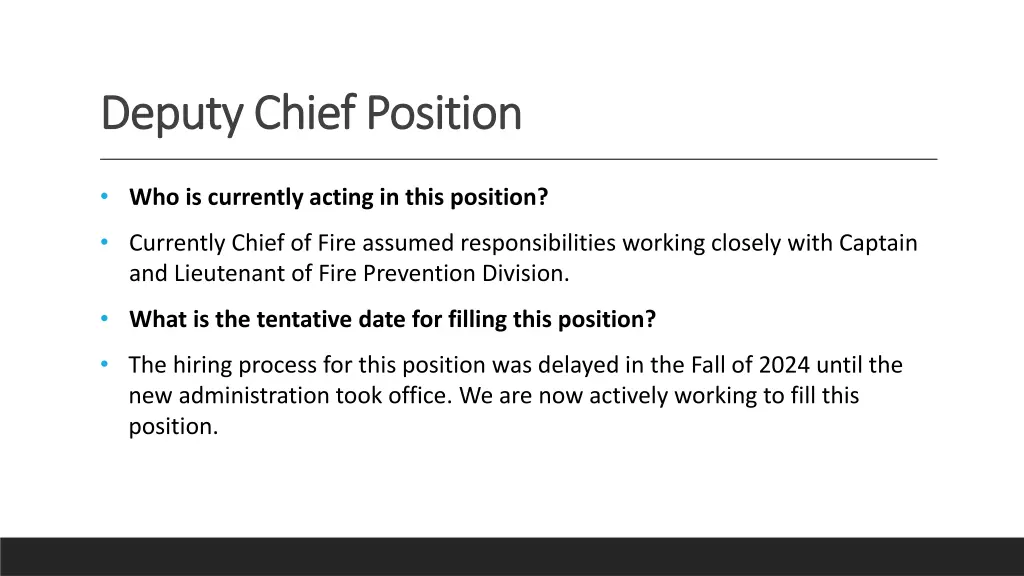deputy chief position deputy chief position