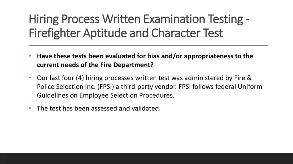 hiring process written examination testing hiring