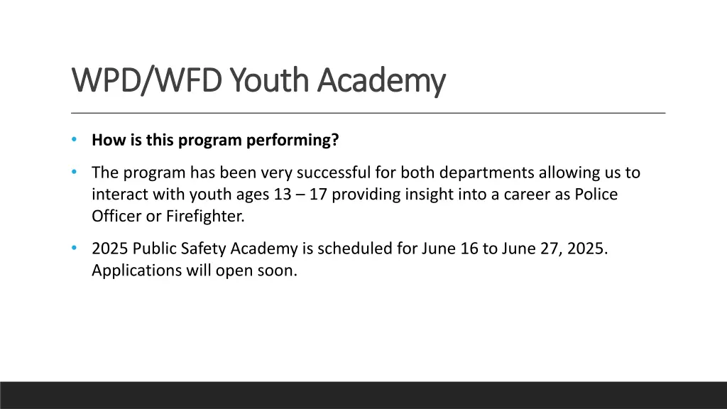 wpd wfd youth academy wpd wfd youth academy
