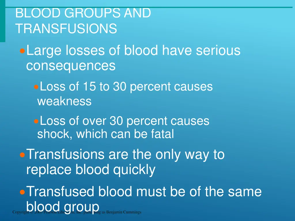blood groups and transfusions large losses