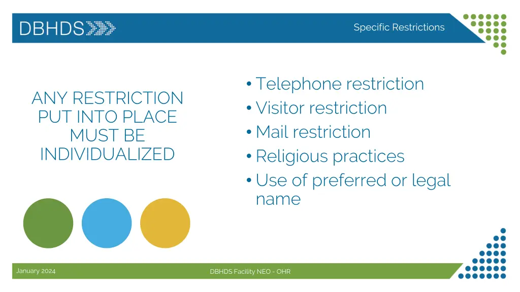 specific restrictions