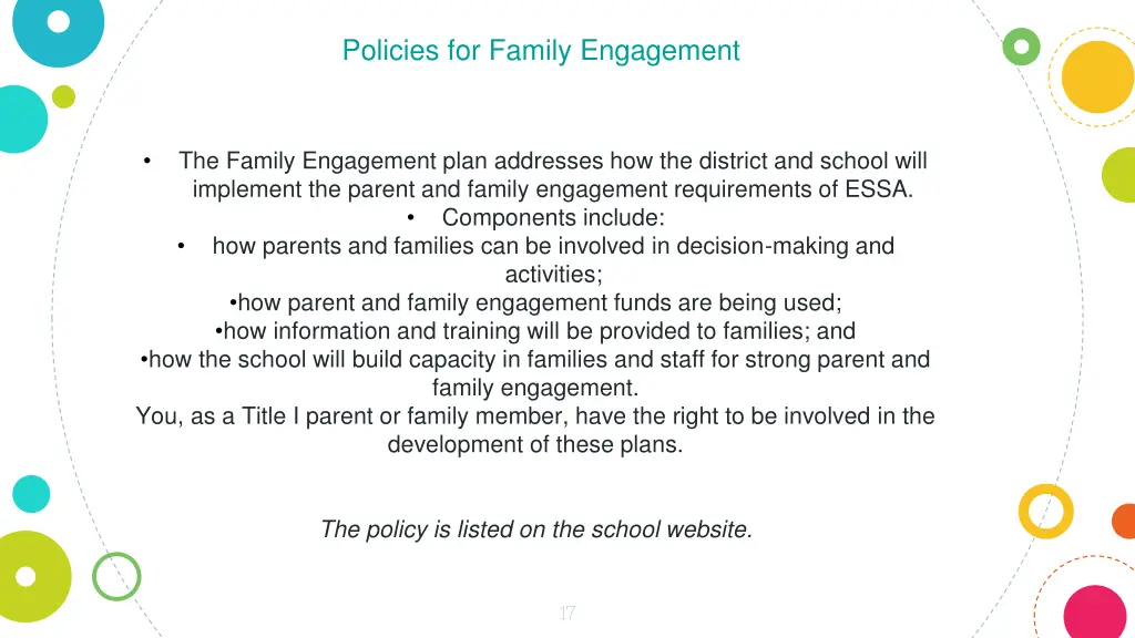 policies for family engagement