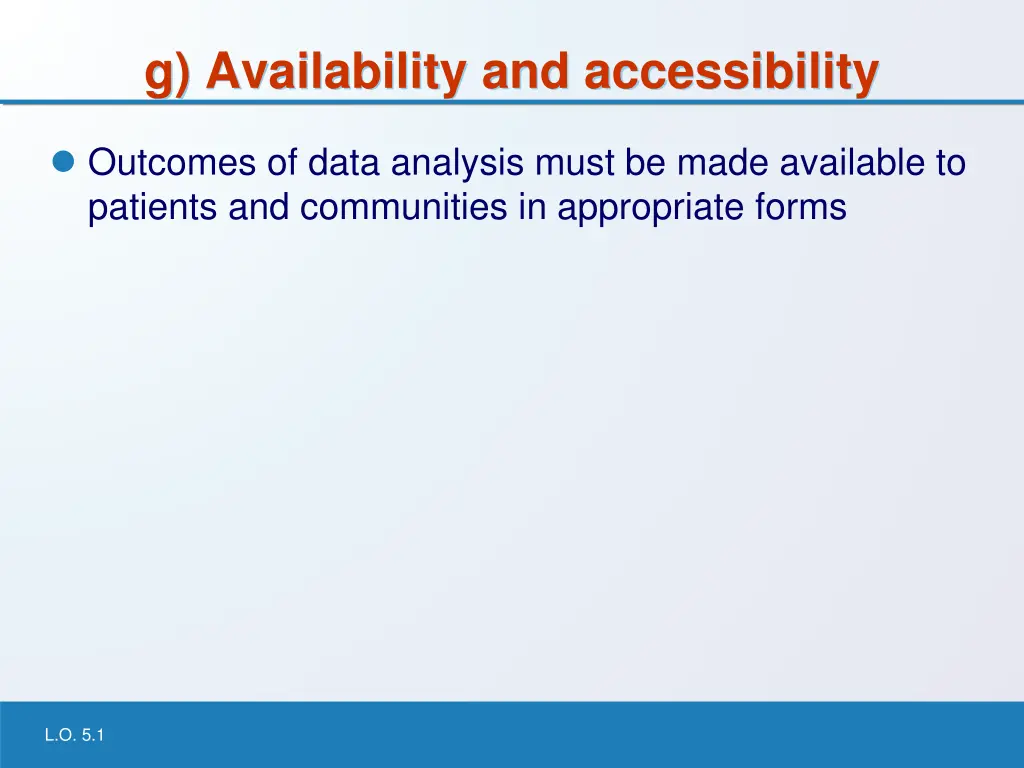 g availability and accessibility