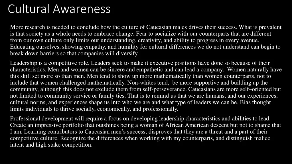 cultural awareness