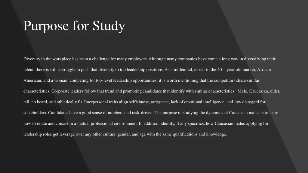 purpose for study