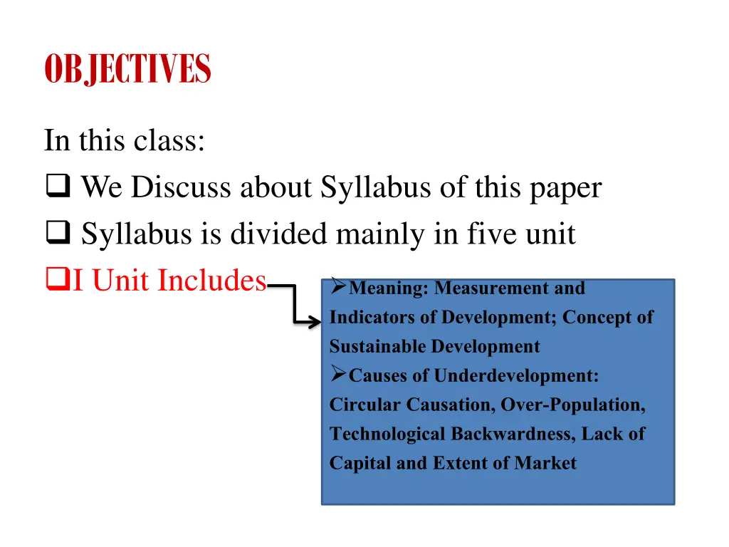 objectives