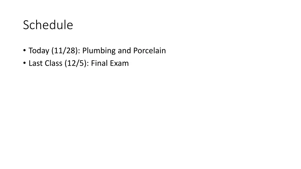 schedule