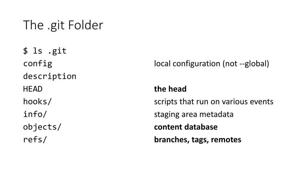 the git folder