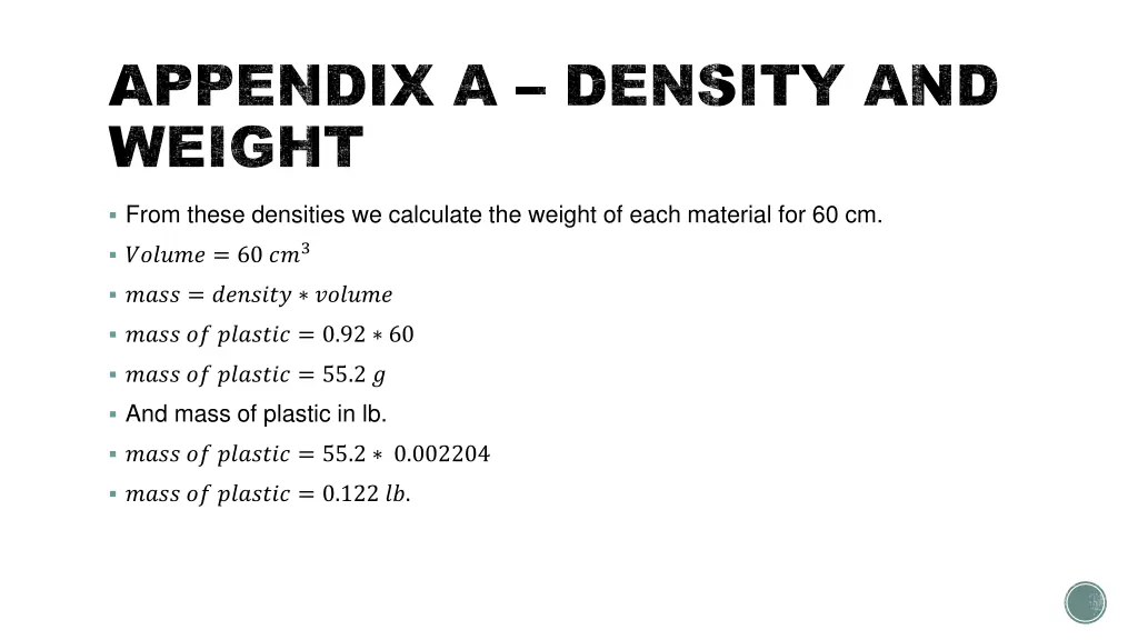 appendix a density and weight