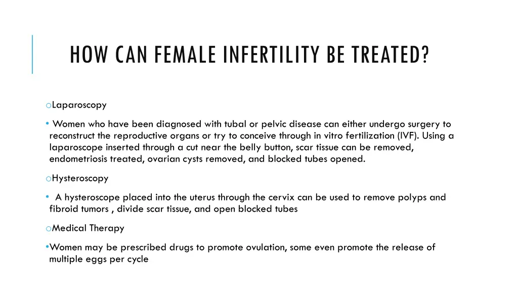how can female infertility be treated