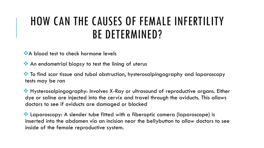how can the causes of female infertility