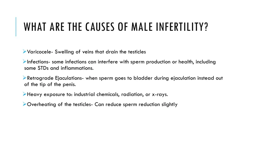 what are the causes of male infertility