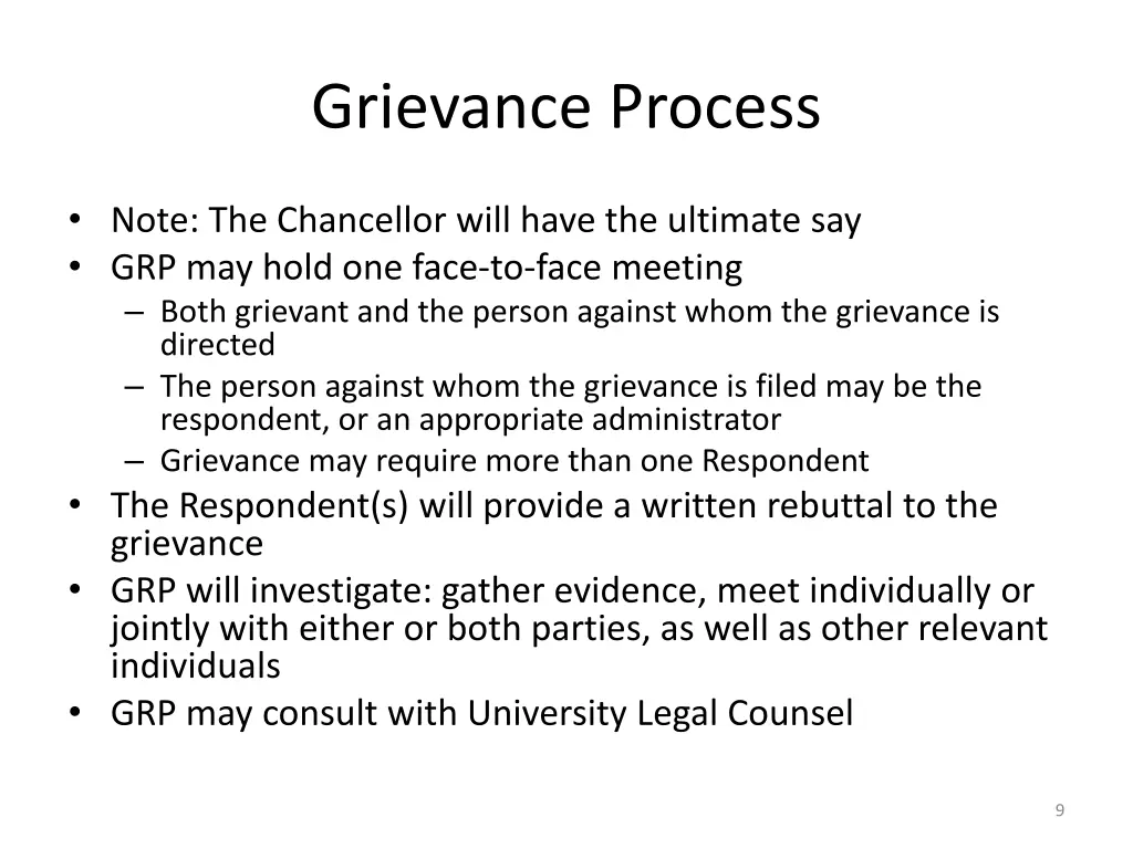 grievance process