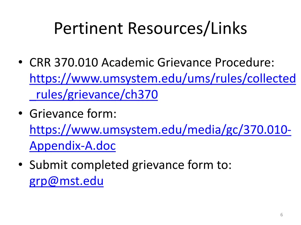 pertinent resources links