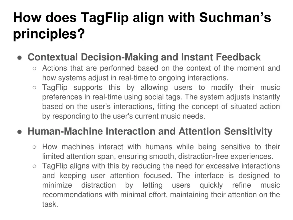 how does tagflip align with suchman s principles 1