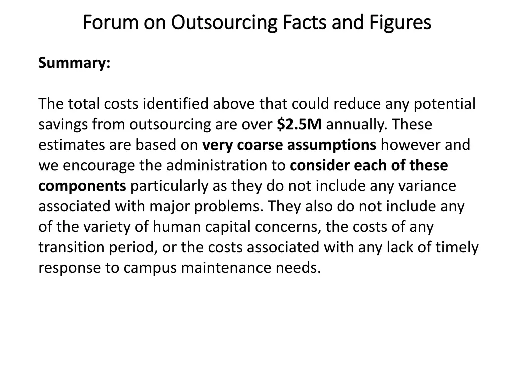 forum on outsourcing facts and figures forum 10